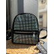 BLACK BACKPACK WITH SILVER STRIPES