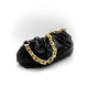 BLACK BAG WITH GOLD AND SILVER CHAIN