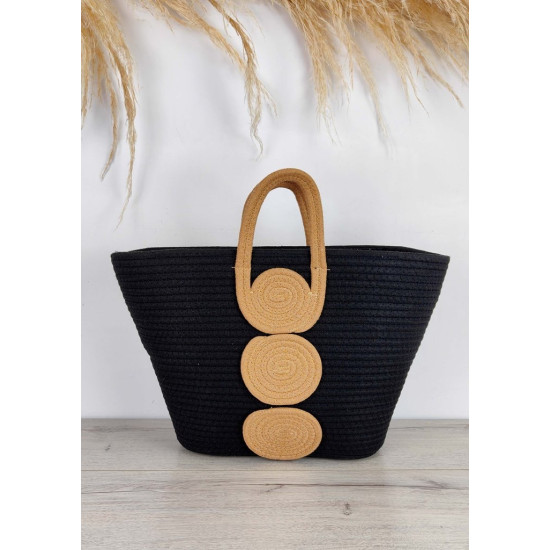 BLACK CARBON ROPE HANDBAG
