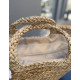STRAW BAG WITH ZIPPER