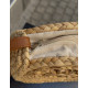 ROUND STRAW BAG WITH ZIPPER