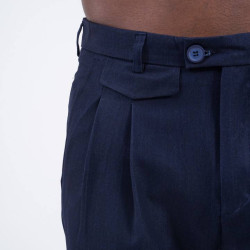 MEN'S OVERSIZED FABRIC OVERSIZED PANTS SCORE 00379-BLUE