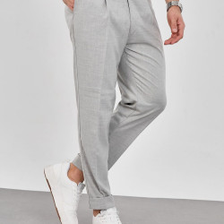 MEN'S OVERSIZED FABRIC OVERSIZED PANTS SCORE 00379-GRAY