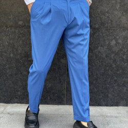 MEN'S FABRIC PANTS OVERSIZED DJPLUS 00379-BLUE