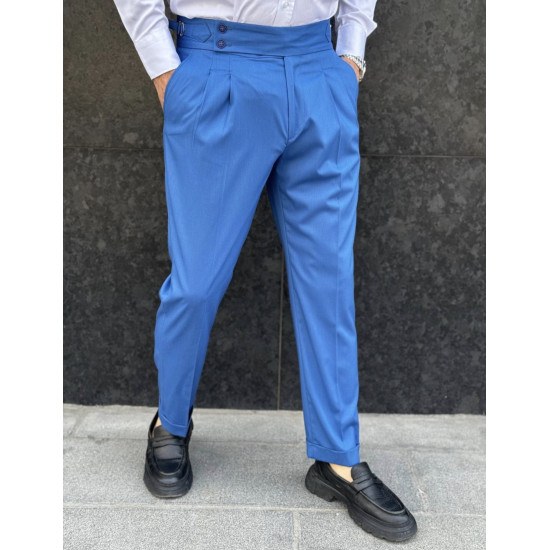 MEN'S FABRIC PANTS OVERSIZED DJPLUS 00379-BLUE