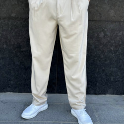 MEN'S FABRIC PANTS OVERSIZED DJPLUS 00379-BEIGE