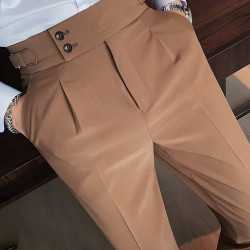 MEN'S FABRIC PANTS OVERSIZED DJPLUS 00379-BEIGE