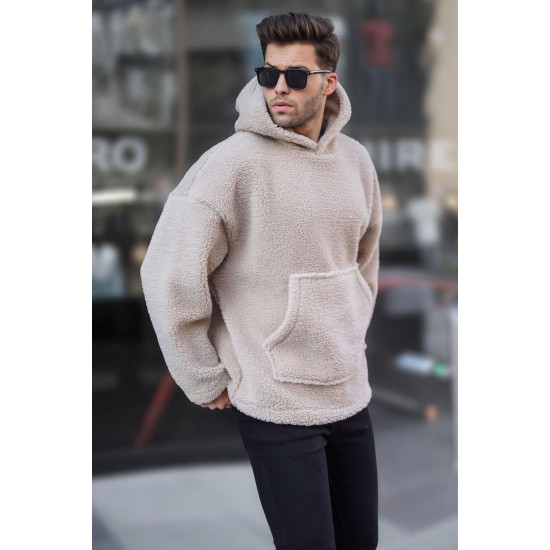 TEDDY  HOODIE OVERSIZE ΜΕ ΚΟΥΚΟΥΛΑ ΣΕ ΜΠΕΖ