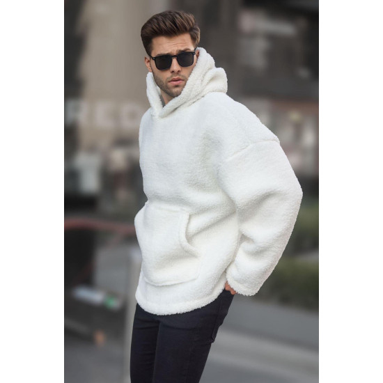 TEDDY  HOODIE OVERSIZE ΜΕ ΚΟΥΚΟΥΛΑ ΣΕ ΑΣΠΡΟ