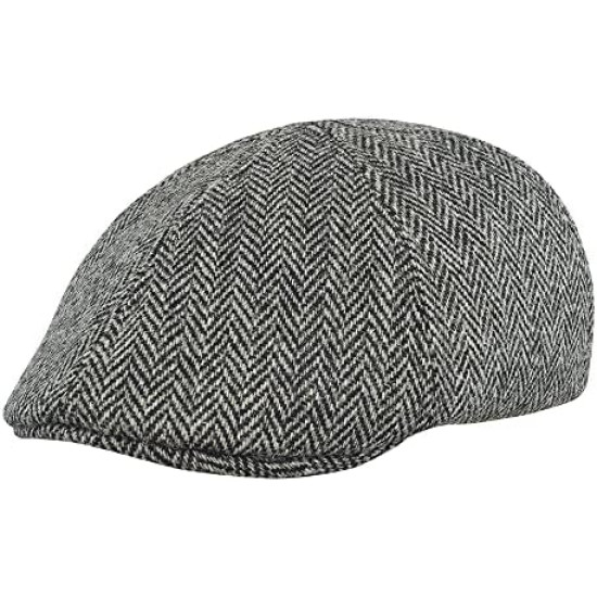 TWEED FLAT CAP-ΓΚΡΙ