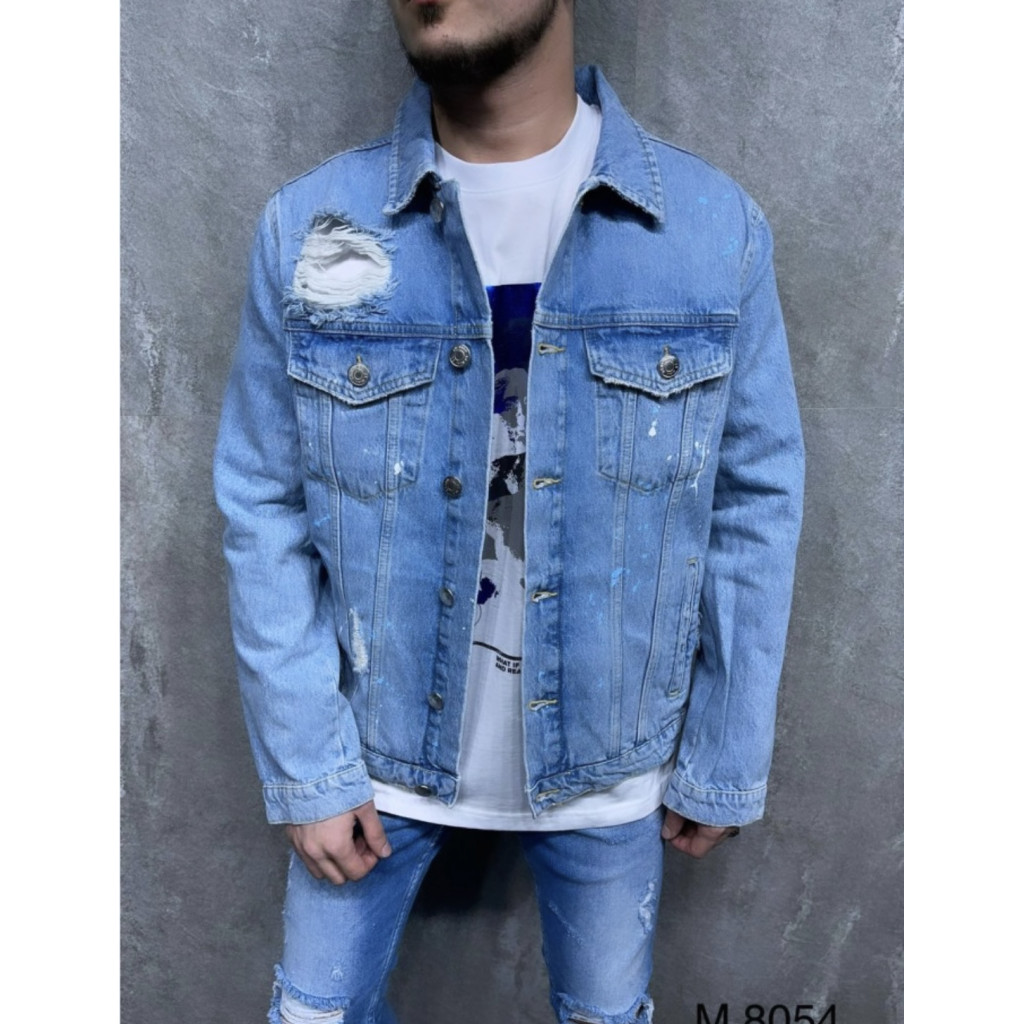ZooM Life Clothing |zoomlife.grMEN'S DENIM RIPPED JACKET OVERSIZE ...