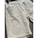 WHITE BERMUDA JEANS WITH RIPS