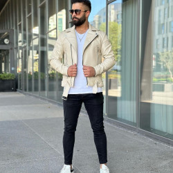 ΑΝΔΡΙΚΟ ΔΕΡΜΑΤΙΝΟ ΜΠΟΥΦΑΝ ΣΕ ΜΠΕΖ