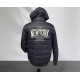 MEN'S DOUBLE SIDED JACKET DETACHABLE HOOD PAO ZIPPER POCKETS - GREEN