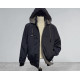 MEN'S DOUBLE SIDED JACKET DETACHABLE HOOD ZIPPER POCKETS - BLUE