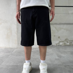 Τζιν βερμούδα σε Jogger Oversized - Μαυρο