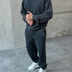 SET OF OVERALLS WITHOUT FLEECE IN DARK GREY