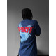 SHORT-SLEEVED BLUE T-SHIRT WITH A PATTERN