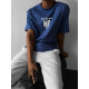SHORT-SLEEVED BLUE T-SHIRT WITH BUTTERFLY DESIGN
