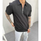 SHORT SLEEVE T-SHIRT IN BLACK WITH ZIPPER