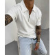 SHORT-SLEEVED WHITE ZIPPERED TOP