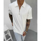 SHORT-SLEEVED WHITE ZIPPERED TOP