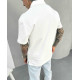 SHORT-SLEEVED WHITE ZIPPERED TOP