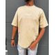 SHORT SLEEVE T-SHIRT WITH FEATHERS IN BEIGE