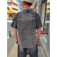 SHORT-SLEEVED T-SHIRT WITH A PATTERN IN DARK GREY