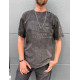 SHORT-SLEEVED T-SHIRT WITH A PATTERN IN DARK GREY