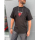SHORT SLEEVE T-SHIRT IN BLACK WITH RED BUTTERFLY