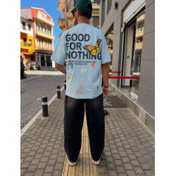 ΚΟΝΤΟΜΑΝΙΚΟ ΜΠΛΟΥΖΑΚΙ ΣΕ ΓΑΛΑΖΙΟ ΜΕ ΠΕΤΑΛΟΥΔΑ