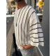 SHORT-SLEEVED T-SHIRT IN FINE KNIT WITH STRIPES