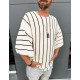 SHORT-SLEEVED T-SHIRT IN FINE KNIT WITH STRIPES