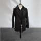 MEN'S COAT WITH BUTTONS IN BLACK CHECK