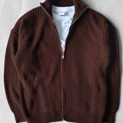 KNITTED CARDIGAN IN BROWN
