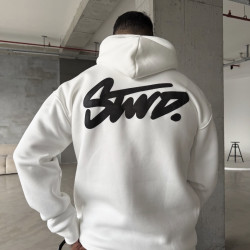 HOODED FLEECE SWEATSHIRT IN WHITE