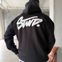 HOODED FLEECE SWEATSHIRT IN BLACK