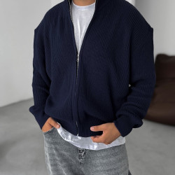 KNITTED CARDIGAN IN BLUE