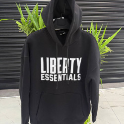 'LIBERTY ESSENTIALS' BLACK HOODED SWEATSHIRT