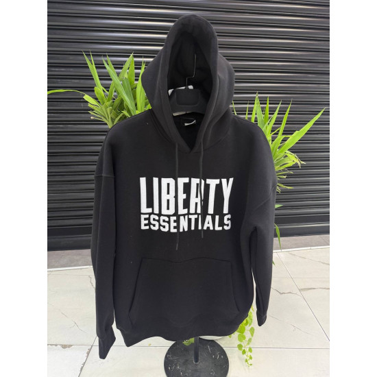 'LIBERTY ESSENTIALS' BLACK HOODED SWEATSHIRT
