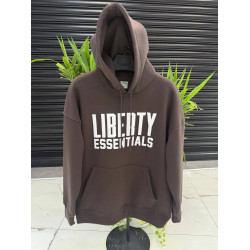 'LIBERTY ESSENTIALS' BROWN HOODED SWEATSHIRT