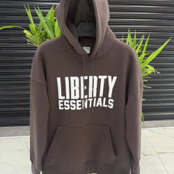 'LIBERTY ESSENTIALS' BROWN HOODED SWEATSHIRT