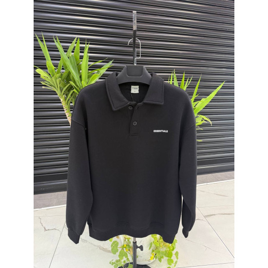 SWEATSHIRT WITH BUTTONS IN BLACK