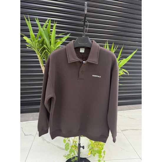 SWEATSHIRT WITH BROWN COLLAR