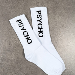 UNISEX ΚΑΛΤΣΑ ΜΕ ΣΧΕΔΙΟ 'PSYCHO' ΣΕ ΛΕΥΚΟ