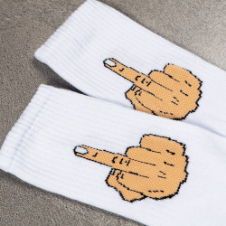ΚΑΛΤΣΑ UNISEX ΜΕ ΣΧΕΔΙΟ 'FUCKTUS ' ΛΕΥΚΟ