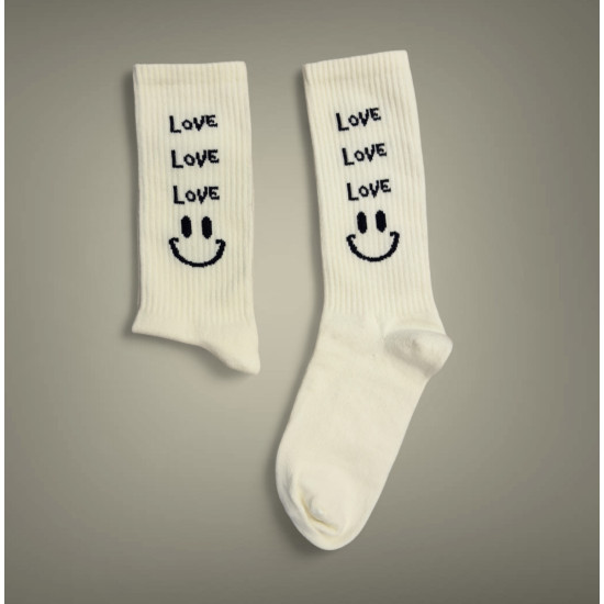 UNISEX ΚΑΛΤΣΑ ΜΕ ΣΧΕΔΙΟ 'LOVE΄ ΣΕ ΜΠΕΖ