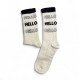 UNISEX ΚΑΛΤΣΑ ΜΕ ΣΧΕΔΙΟ 'HELLO΄ ΣΕ ΜΠΕΖ
