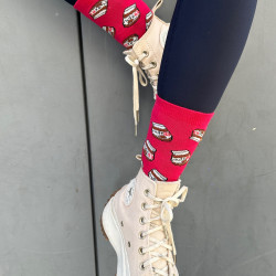 UNISEX SOCKS WITH NUTELLA PATTERN IN FUCHSIA